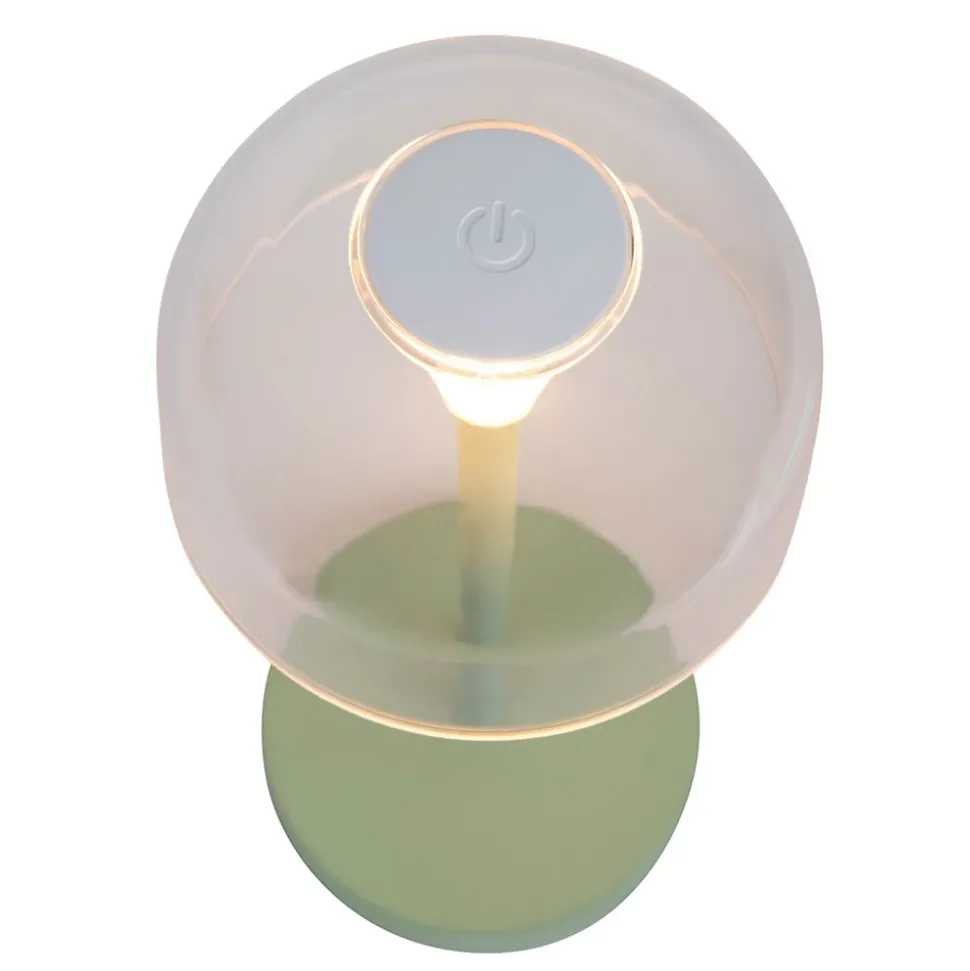 Lot de 2 lampes de table LED rechargeables 'Gomba' pour l'extérieur et l'intérieur, en métal et plastique menthe, hauteur 18,5 cm