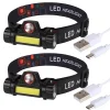 Lot de 2 Lampes Frontales LED Waterproof Rechargeables USB - Réglables - Éclairage Puissant - Résistantes Pluie et Humidité - x2