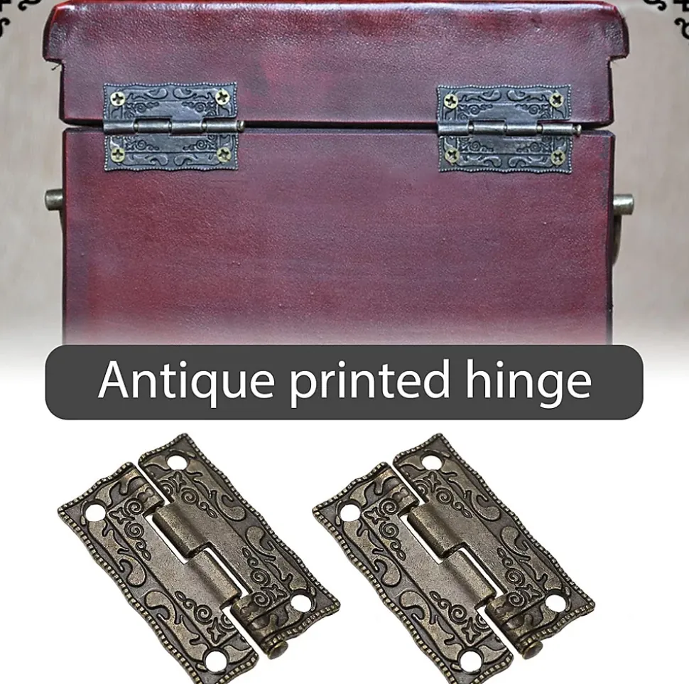 Lot de 20 mini charnières de porte rétro en bronze antique pour boîtiers en bois, armoires, boîtes à bijoux