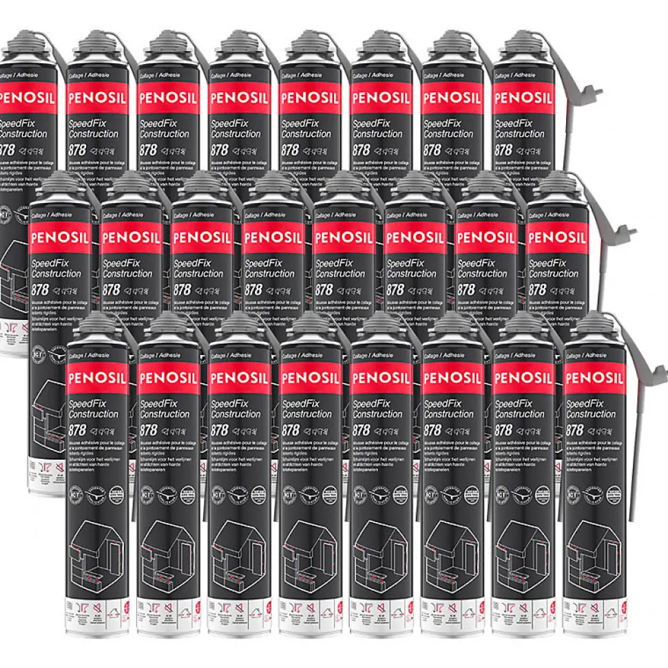 Lot de 24 Mousses colle universelle SpeedFix Construction 878 pistolable 690ml PENOSIL