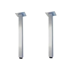 Lot de 2 pieds en métal pour meuble de salle de bain