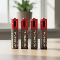 Lot de 4 Piles AAA - LR03 Li ion 1,5V rechargeables par USBC avec câble multi USB - 520302 Thomson