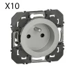 Lot De 10 Prises De Courant 2p+t À Puits Legrand Dooxie 16a Finition Alu