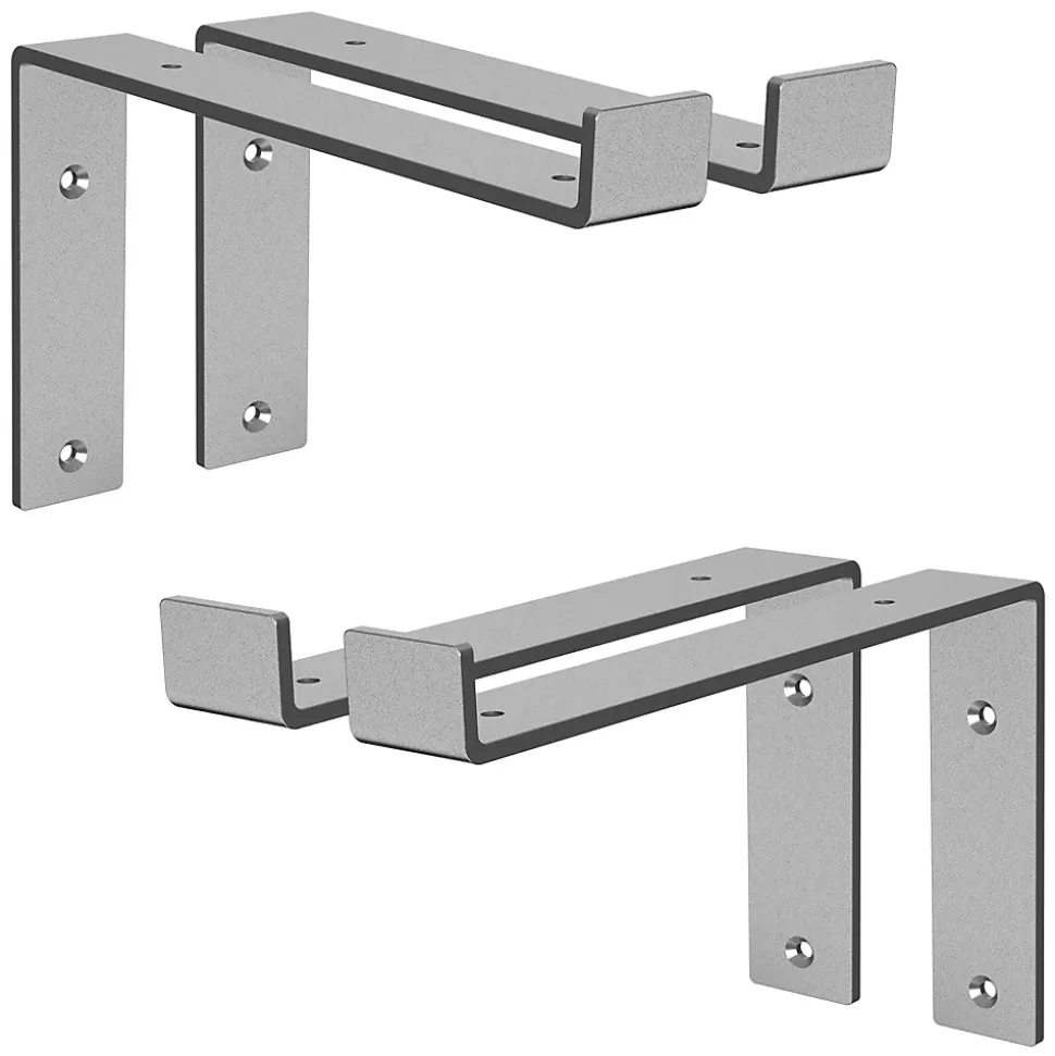Lot de 4 équerre d'Etagere murale équerre fixation en métal gris