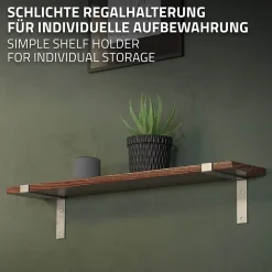 Lot de 4 équerre d'Etagere murale équerre fixation en métal gris