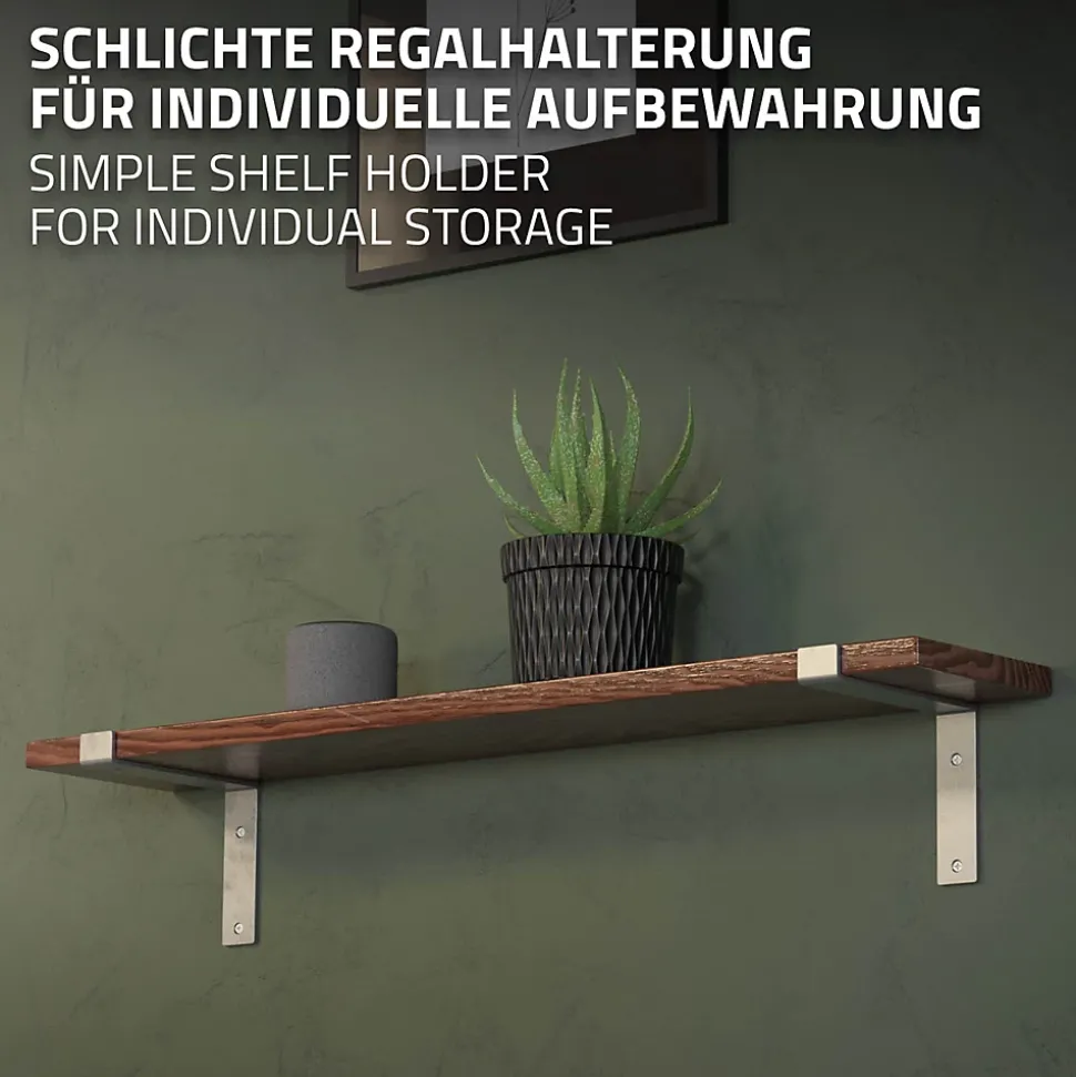 Lot de 4 équerre d'Etagere murale équerre fixation en métal gris