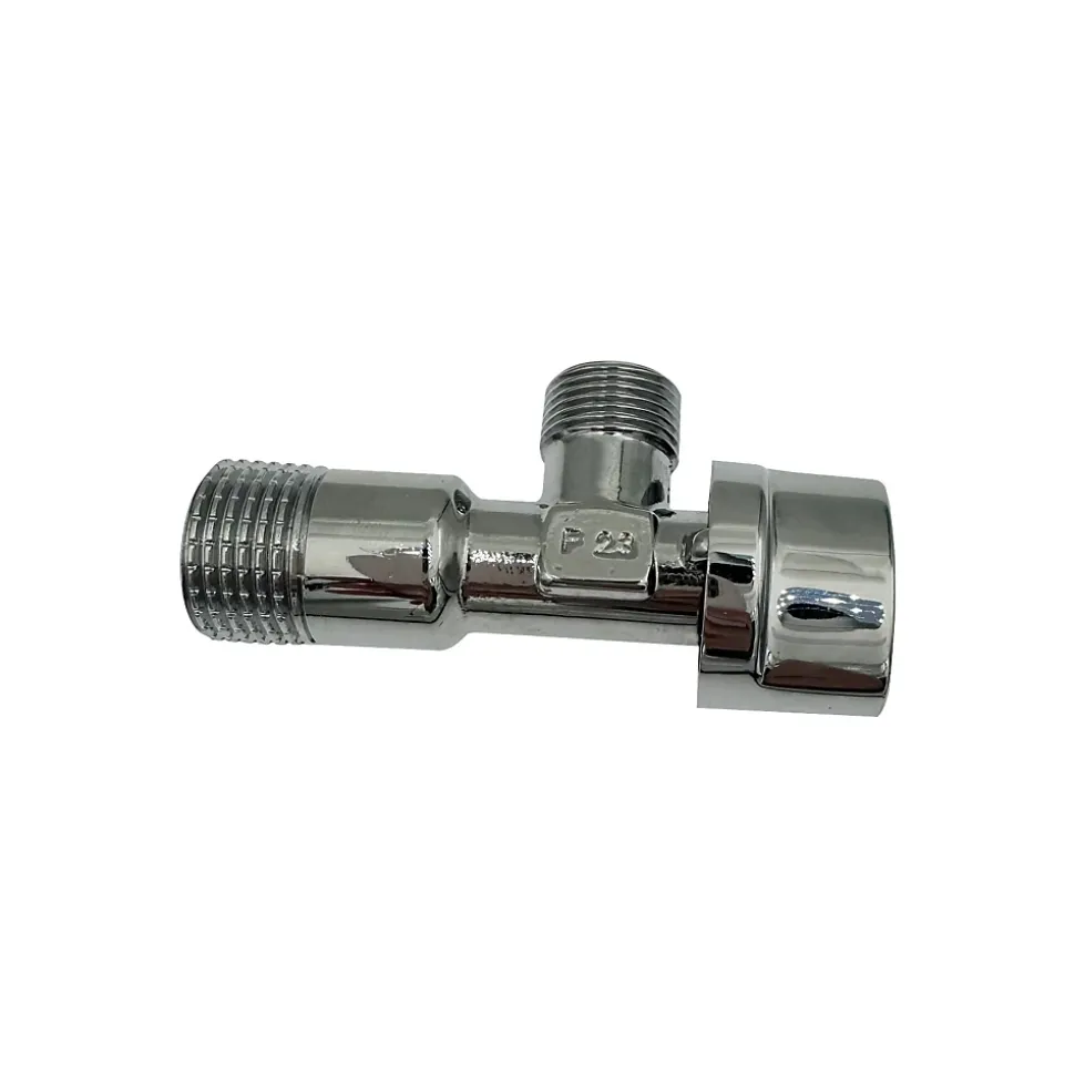 Lot de 1 Robinet vanne d'angle chrome avec rosace 1/2" x 3/8"