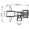 Lot de 5 Robinet vanne d'angle chrome avec rosace 1/2" x 3/8"