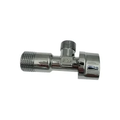 Lot de 5 Robinet vanne d'angle chrome avec rosace 1/2" x 3/8"