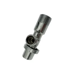 Lot de 5 Robinet vanne d'angle chrome avec rosace 1/2