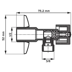 Lot de 3 Robinet vanne d'angle chrome avec rosace 1/2" x 3/8"