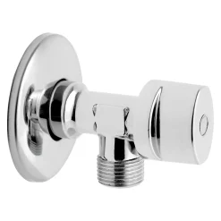 Lot de 3 Robinet vanne d'angle chrome avec rosace 1/2