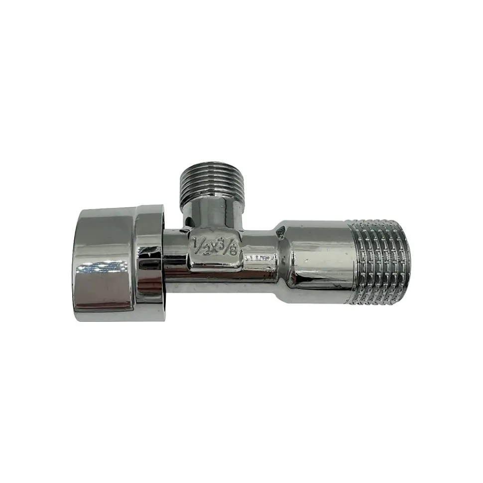 Lot de 3 Robinet vanne d'angle chrome avec rosace 1/2" x 3/8"