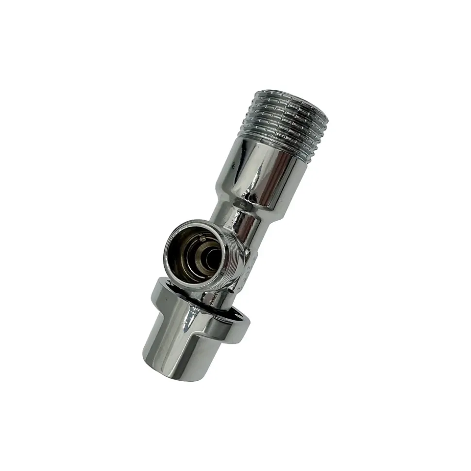 Lot de 3 Robinet vanne d'angle chrome avec rosace 1/2" x 3/8"