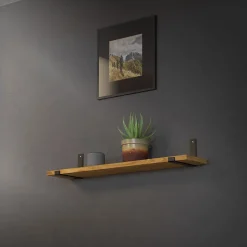 Lot de 2 support d'Etagere murale équerre fixation en métal noir