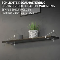Lot de 2 supports d'Etagere murale console décorative en acier