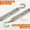 Lot de 5 tendeurs de fil réglables en acier inoxydable - Double crochets - M5 - Linxor