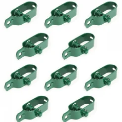 Lot de 10 tendeurs en acier galvanisé plastifié N3 pour fil de grillage - Vert - Linxor