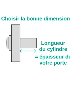 Lot de 2 verrous à bouton Apache pour porte d'entrée, cylindre 45mm, acier, 3 clés/verrou, époxy or - THIRARD