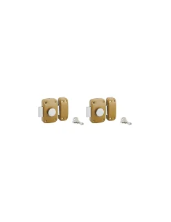 Lot de 2 verrous à bouton, cylindre diamètre 23 x 45 mm, s'entrouvrant, 3 clés/verr. - SP