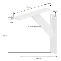 Lot 2 Equerres d'Etagere suspendue support mural en aluminium