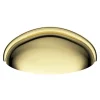 Lot 6 poignées de meuble demi-ronde GoodHome Armel effet laiton doré l.79mm x l.28mm x H. 26mm entraxe 64mm