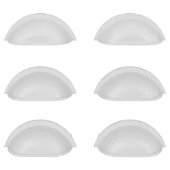 Lot 6 poignées de meuble demi-ronde GoodHome Govlin mat blanc l.81mm x l.30mm x H. 30mm entraxe 64mm