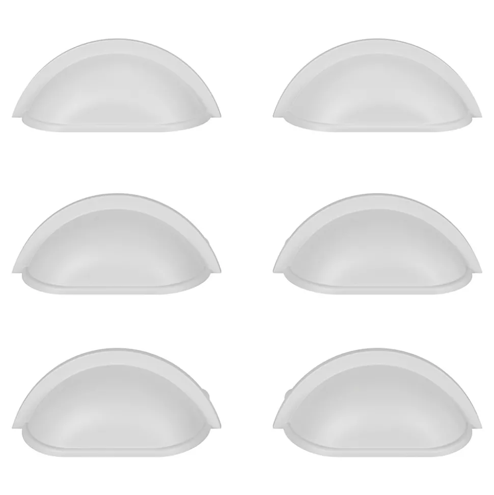Lot 6 poignées de meuble demi-ronde GoodHome Govlin mat blanc l.81mm x l.30mm x H. 30mm entraxe 64mm