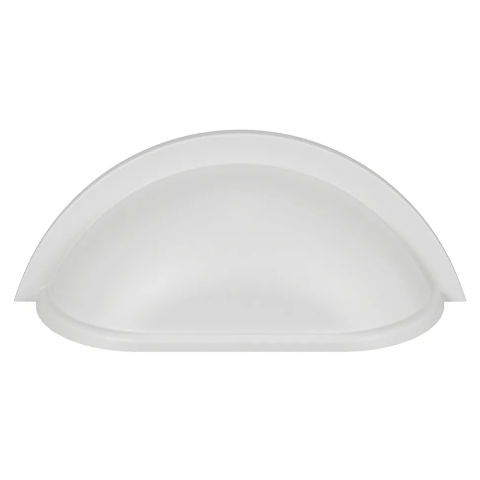 Lot 6 poignées de meuble demi-ronde GoodHome Govlin mat blanc l.81mm x l.30mm x H. 30mm entraxe 64mm
