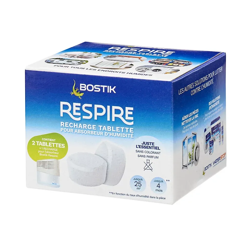 Lot 2 tablettes pour absorbeur d'humidité Respire Bostik 25m²
