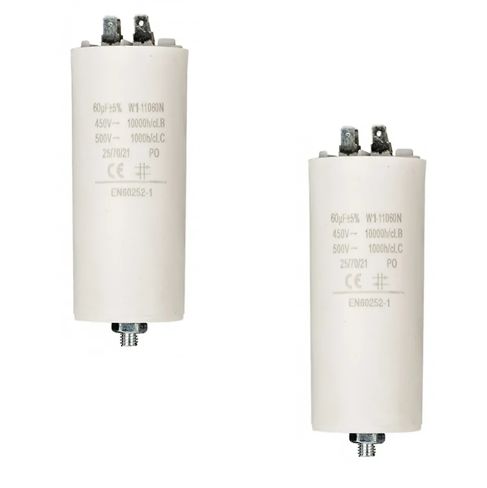LOT 2 x Condensateur 60MF 60 MF 450V 5060 HZ Condo Moteur Cosses NEDIS