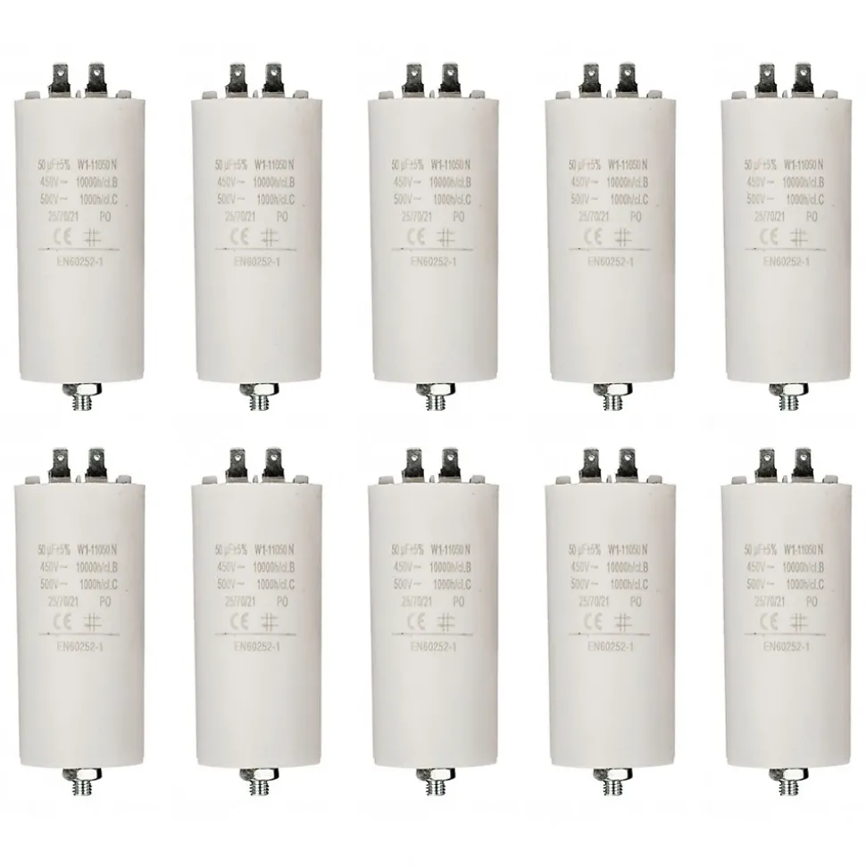 LOT 10 x Condensateur 50.0UF 450 V à Cosses CONDO 50MF NEDIS