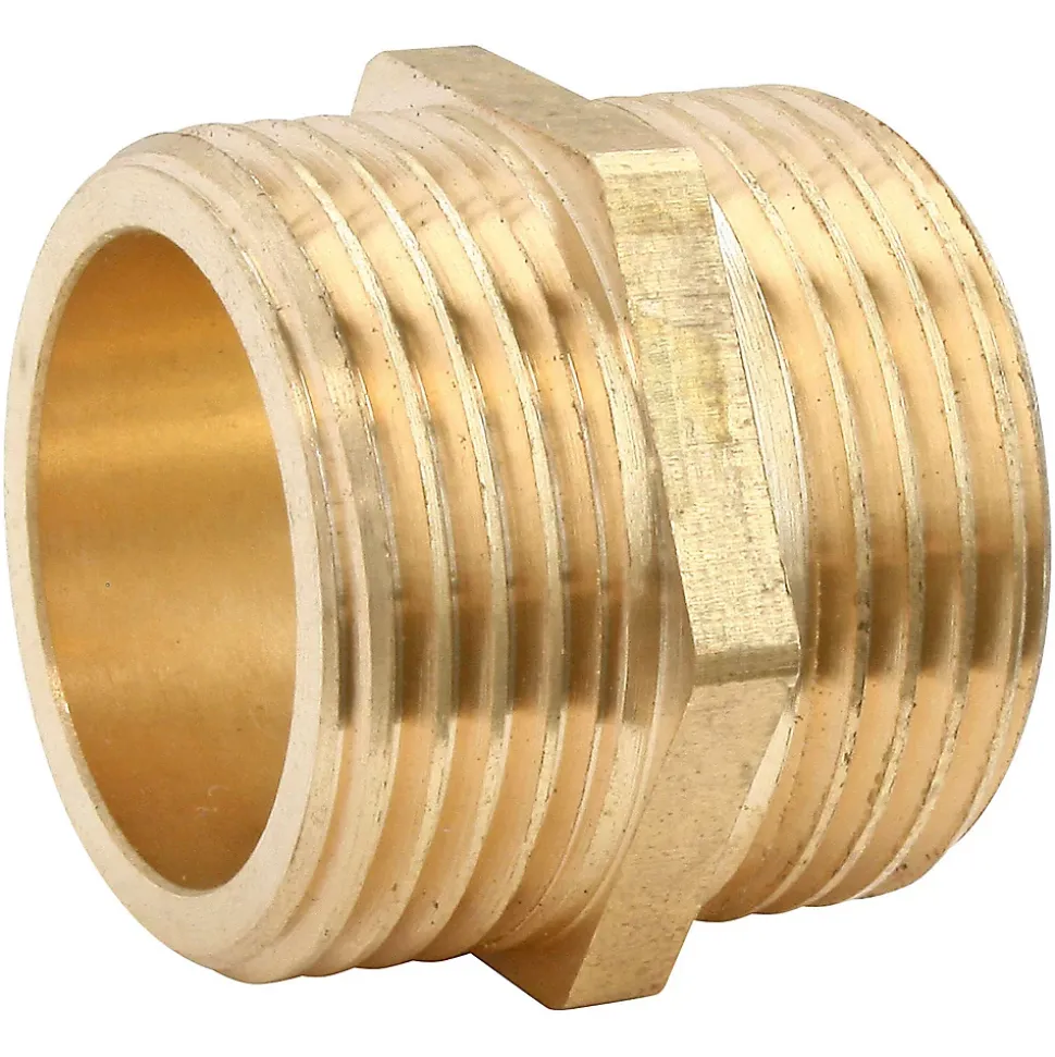 Mamelon laiton double Mâle 26/34 (1"), lot de 2