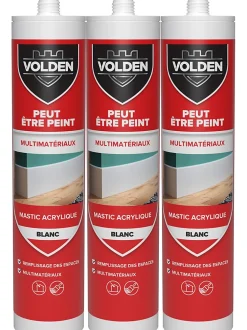 Mastic acrylique blanc Volden multimatériaux vendu par 3 pièces