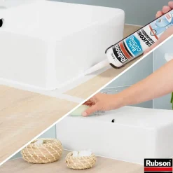 Mastic bain et cuisine Rubson blanc 2x280ml