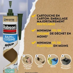 Mastic bain et cuisine Rubson noir 280ml