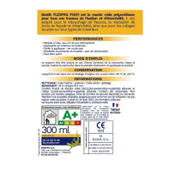 Mastic colle haute performance BOSTIK Flexpro pu 511 en lot de 3, 300 ml blanc