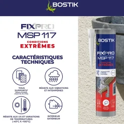 Mastic hybride polymère haute performance Bostik Fixpro conditions extrêmes 290 ml