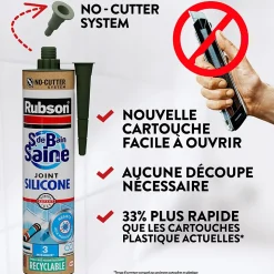Mastic Rubson Sanitaire Salle de bains Saine Mastic blanc cartouche 280ml