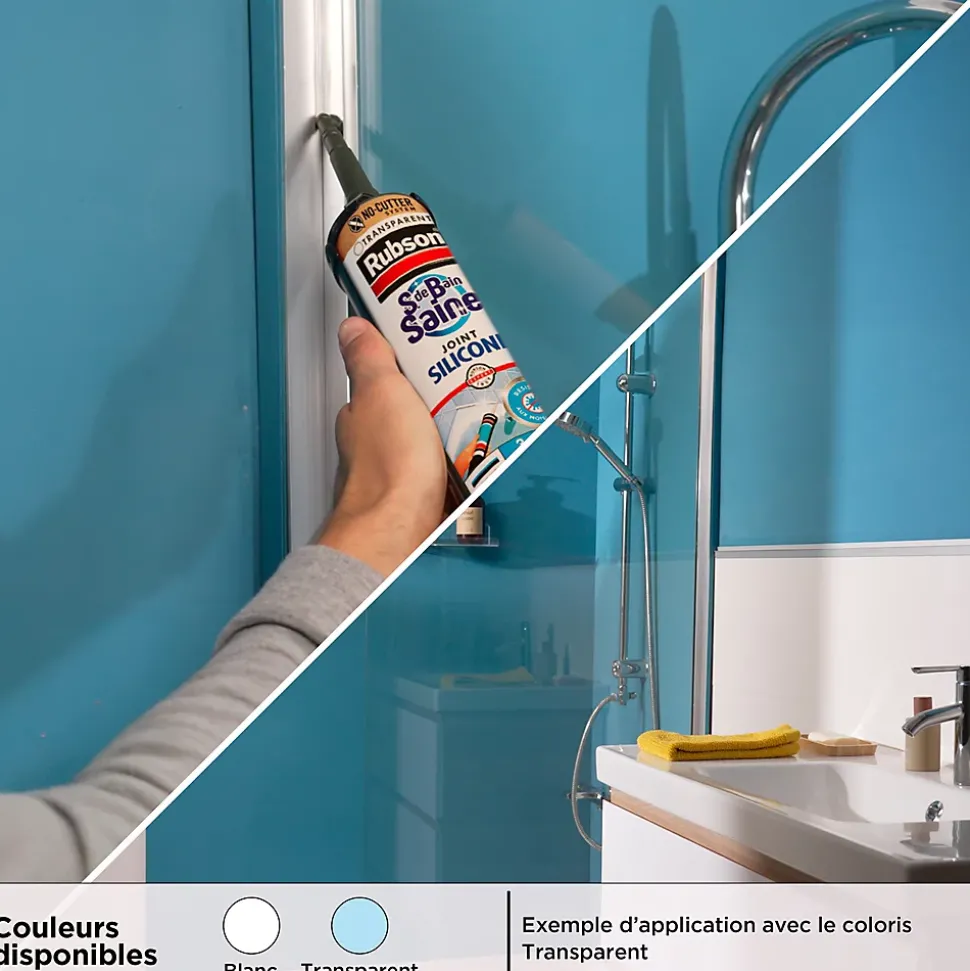 Mastic Rubson Sanitaire Salle de bains Saine Mastic blanc cartouche 280ml