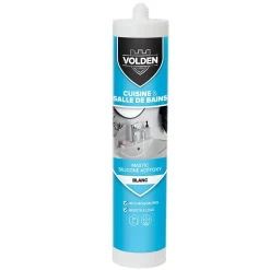 Mastic silicone acétoxy cuisine et salle de bain Volden blanc 280ml