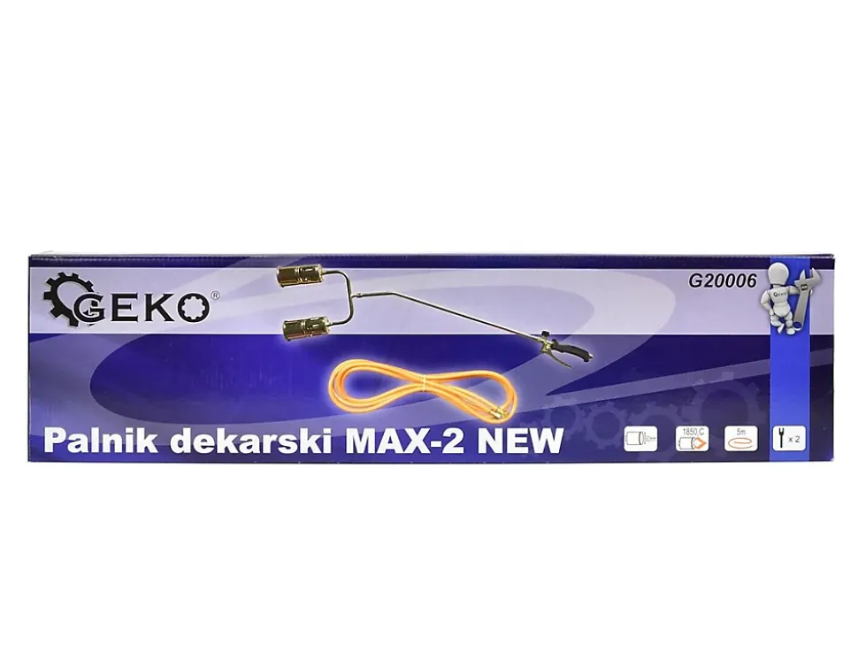 MAX-2 Chalumeau Gaz Professionnel Pour Chauffage et Brûlage - Deux Buses Parallèles 60 Mm