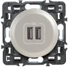 Mécanisme de prise double chargeur USB Legrand Céliane titane