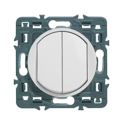 Mécanisme double poussoir Legrand Céliane 6A blanc