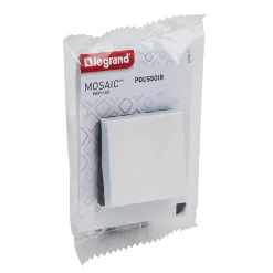 Mécanisme poussoir Legrand Mosaïc blanc, 2 modules