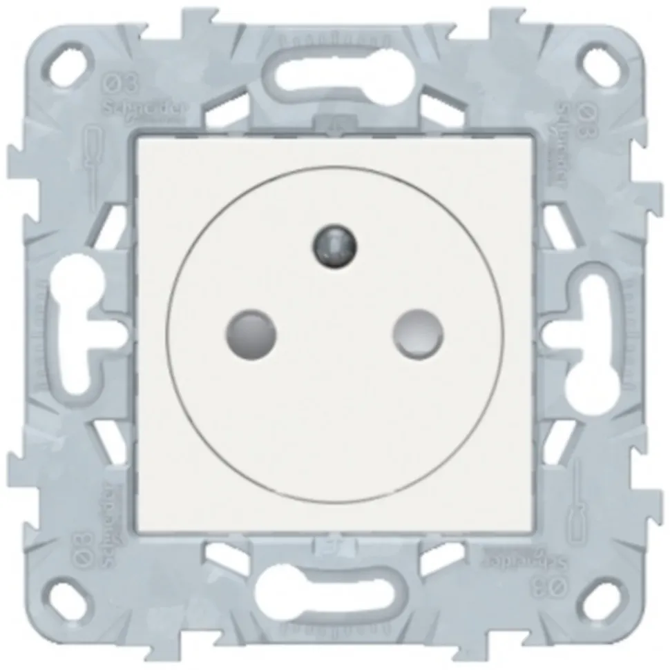Mécanisme prise avec terre affleurante Schneider Electric Unica Déco blanc