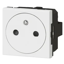 Mécanisme prise 2pôles+terre affleurante 2 modules Legrand Mosaïc