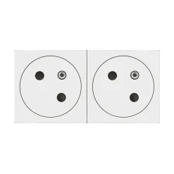 Mécanisme prise 2 pôles + terre Legrand Mosaïc blanc, 2 prises