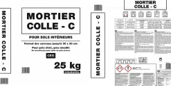 Mortier colle C pour sols intérieurs gris 25 kg