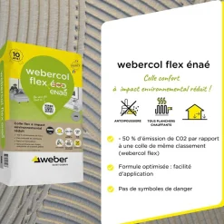 Mortier - colle déformable pour carrelage (C2 et S1) WEBERCOL FLEX ECO - Sac de 25 Kg - GRIS